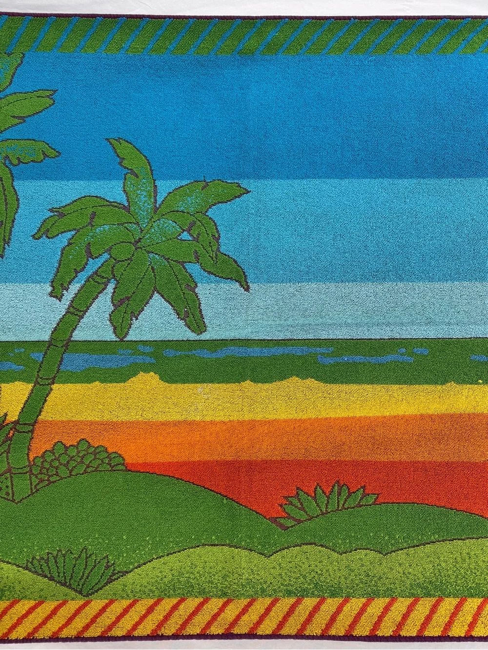 Vintage Seven Seas Tropical Palm Tree Beach Towel Retro Kitsch 70s/80s